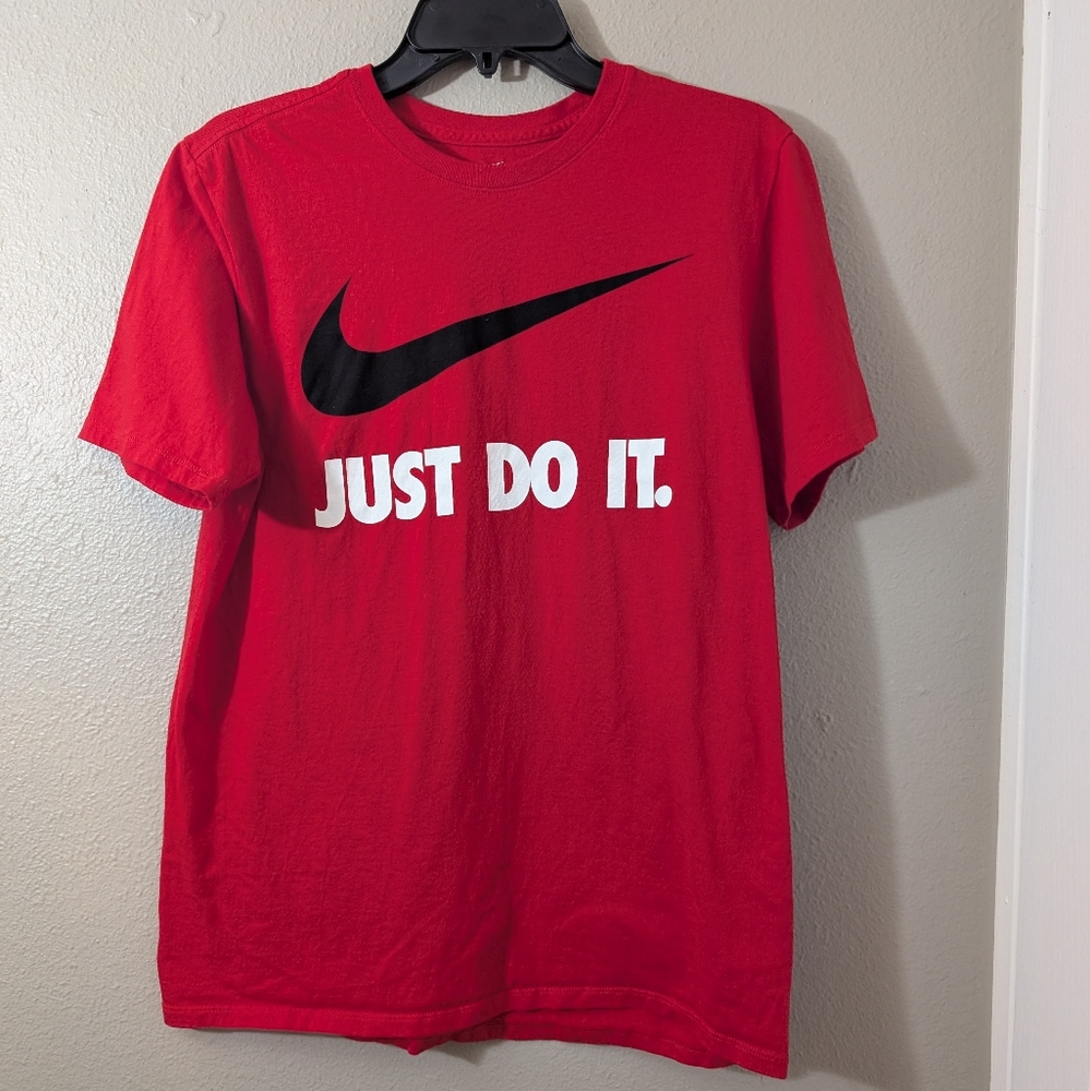 Nike Red Short Sleeve Tee with Black Swoosh